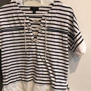 J. Crew Striped Nautical short sleeve shirt